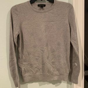 Ann Taylor Gray Sweater with Subtle Polka Dots